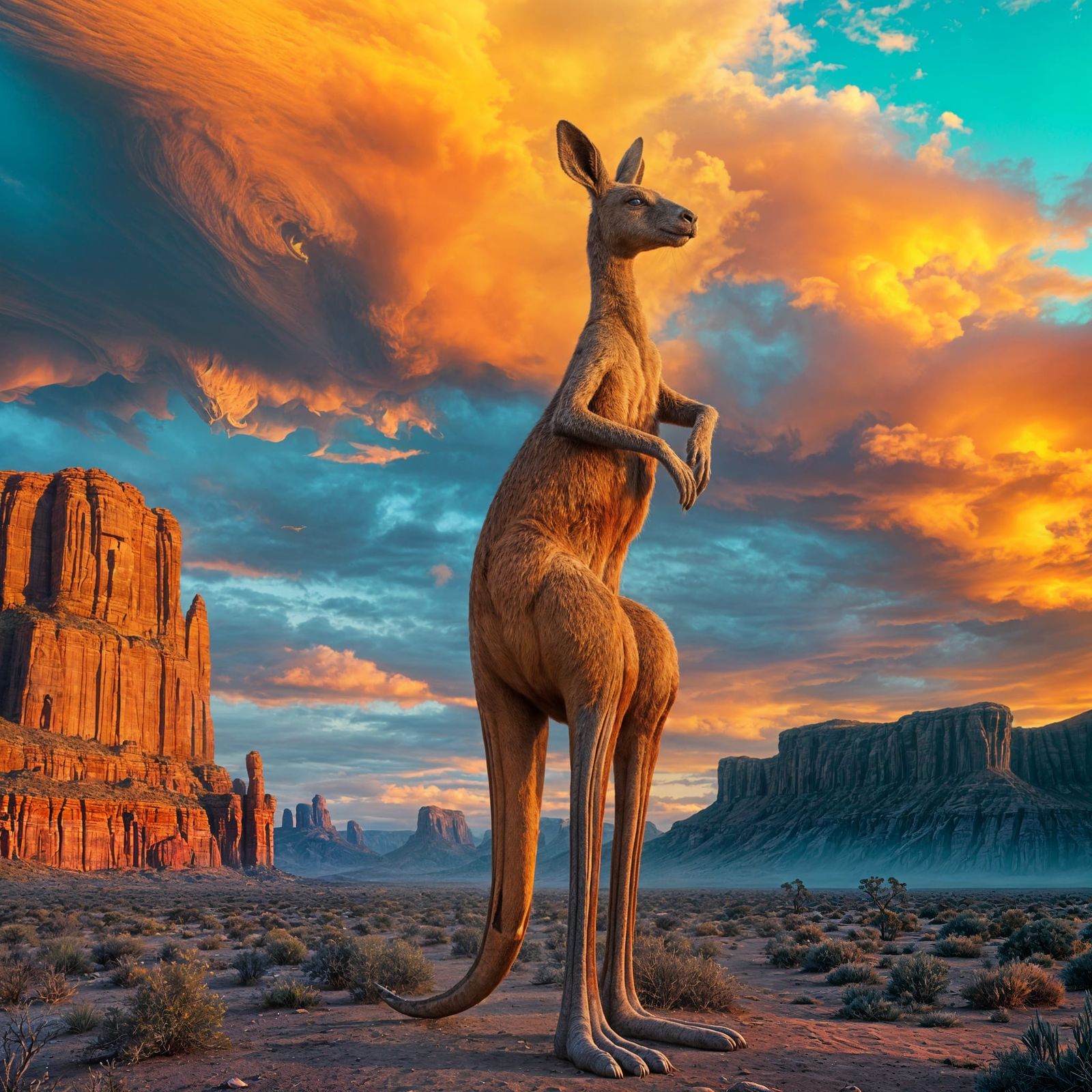 Australian Outback Street Sign in Vibrant Sunset