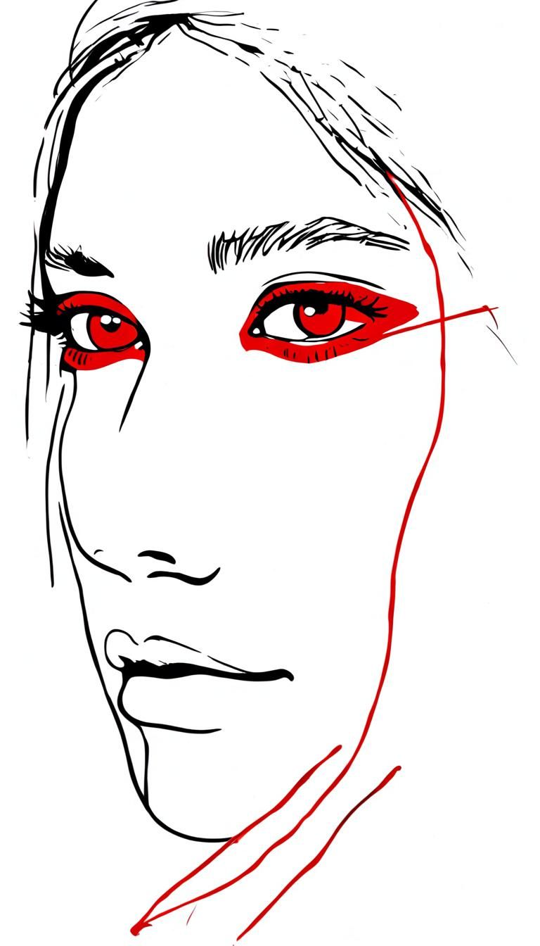 Minimalist Girl Portrait in Banksy Style