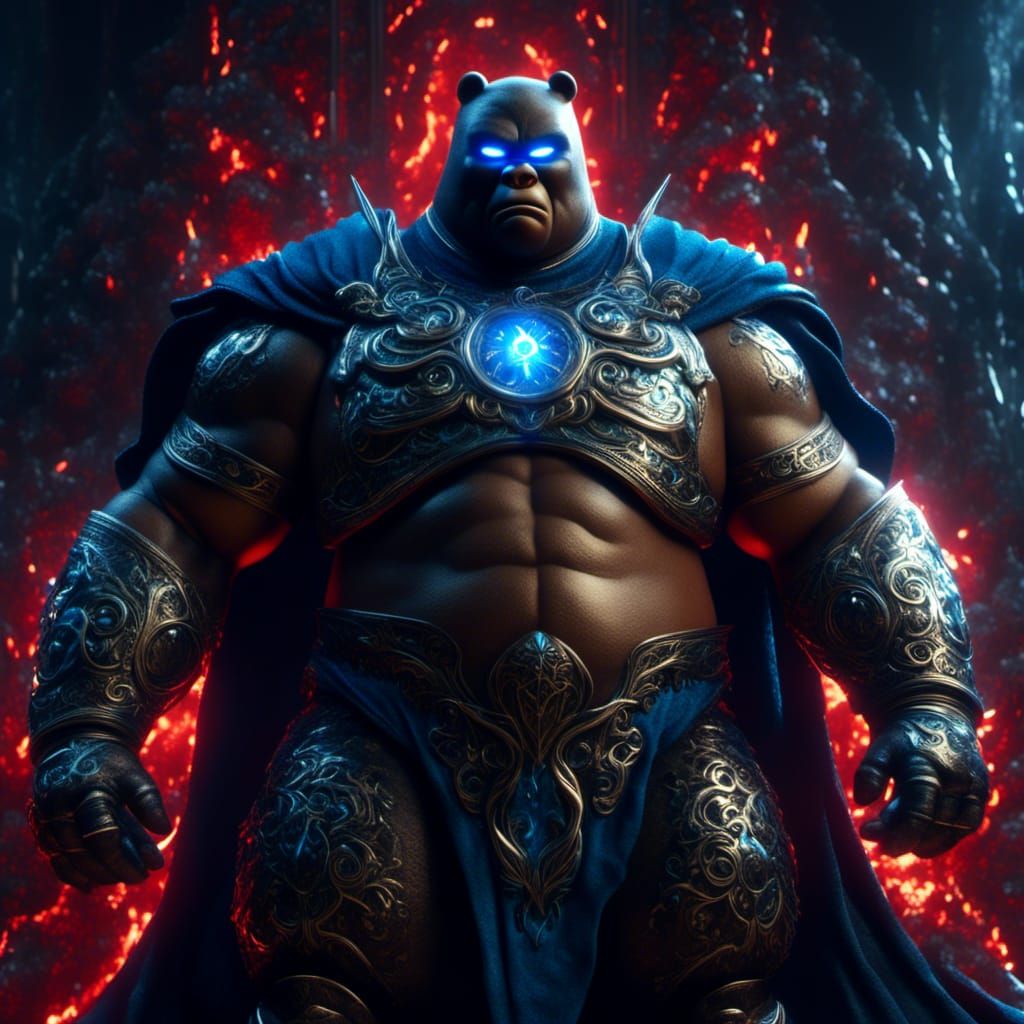 Powerful Obese Superhero in Epic Cinematic Style