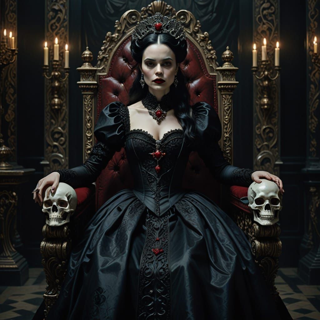 Majestic Queen of Death in Baroque Splendor