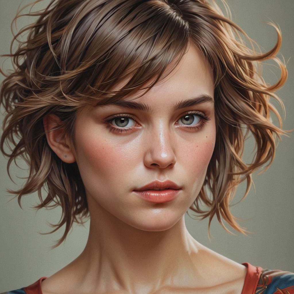 Hyper-Realistic Portrait of Confident Woman in Oil Painting ...