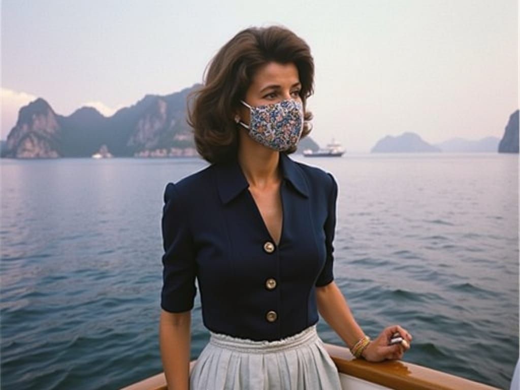 Jacqueline Kennedy Onassis on Yacht, Pop Art Style