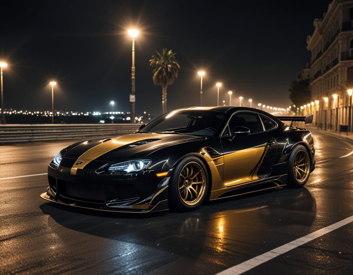 Dark Academia Night Racing in Gold Hues