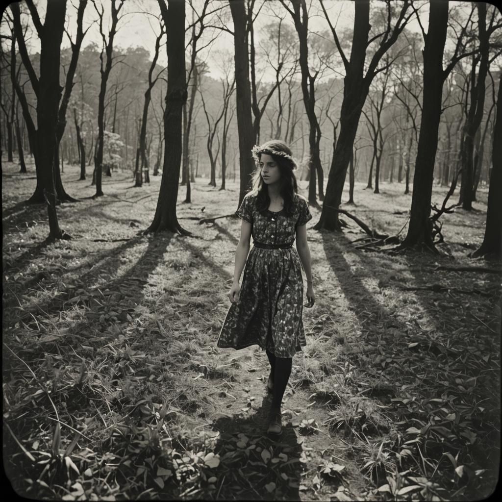 Surreal Barefoot Woman Radiating Earth Energy