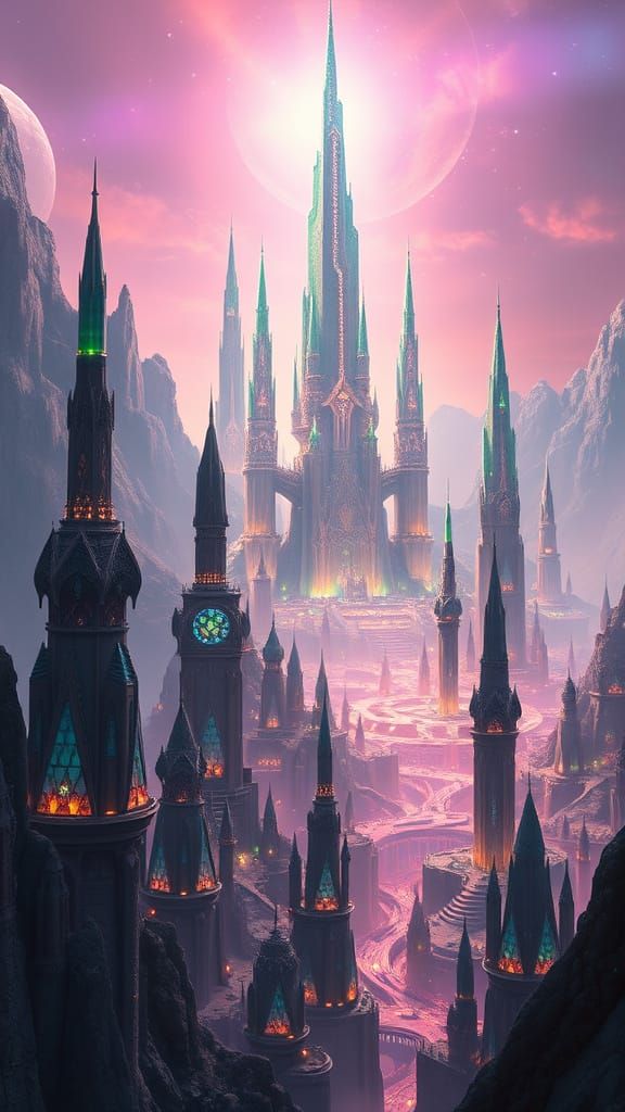 Otherworldly Alien Civilization with Crystalline Architectur...