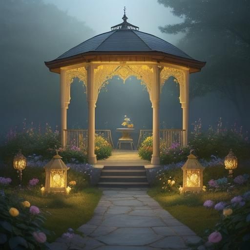 Friends Offer Elf Glowing Rose in Fantasy Garden