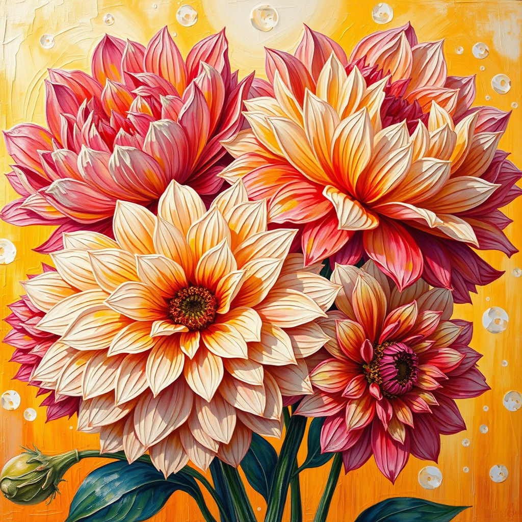 Impasto Flowers in Impressionist Style