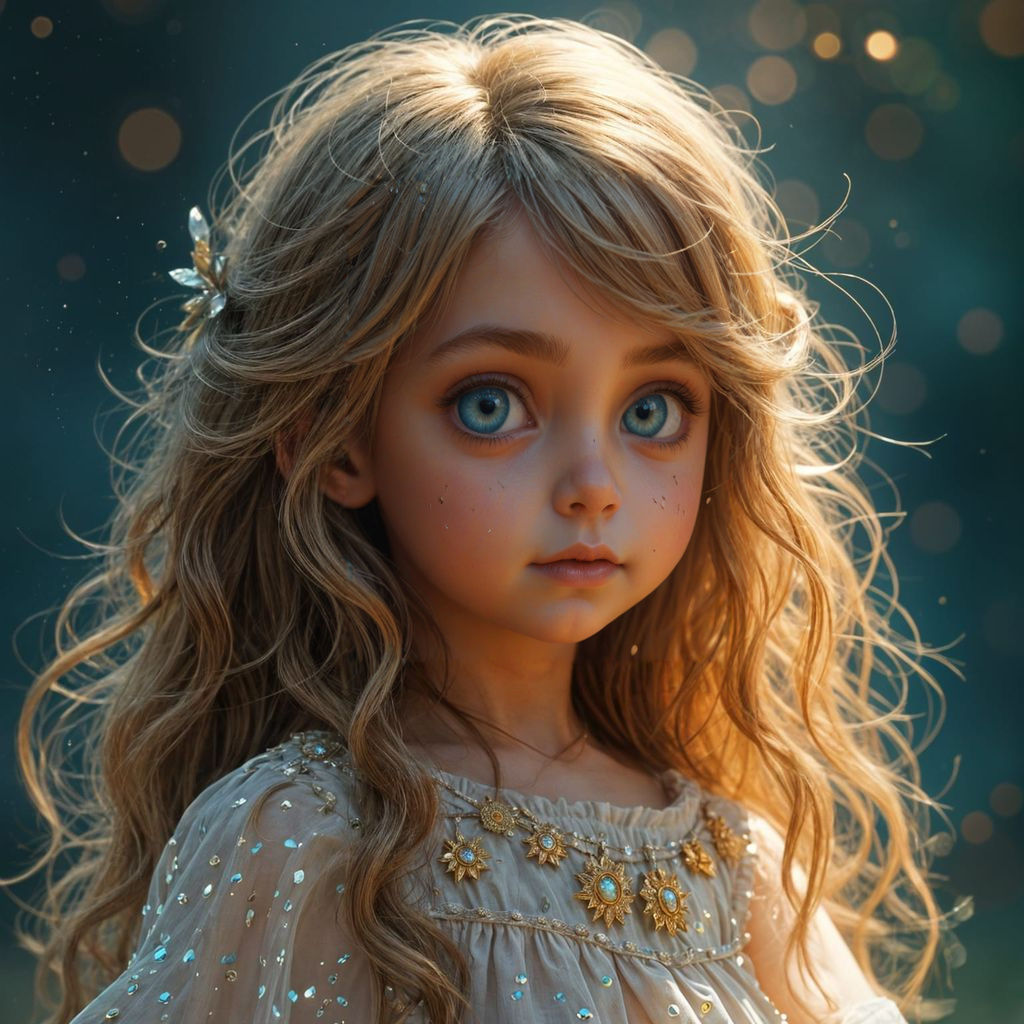 Surreal Child of Wonder in Vibrant Fantasy World