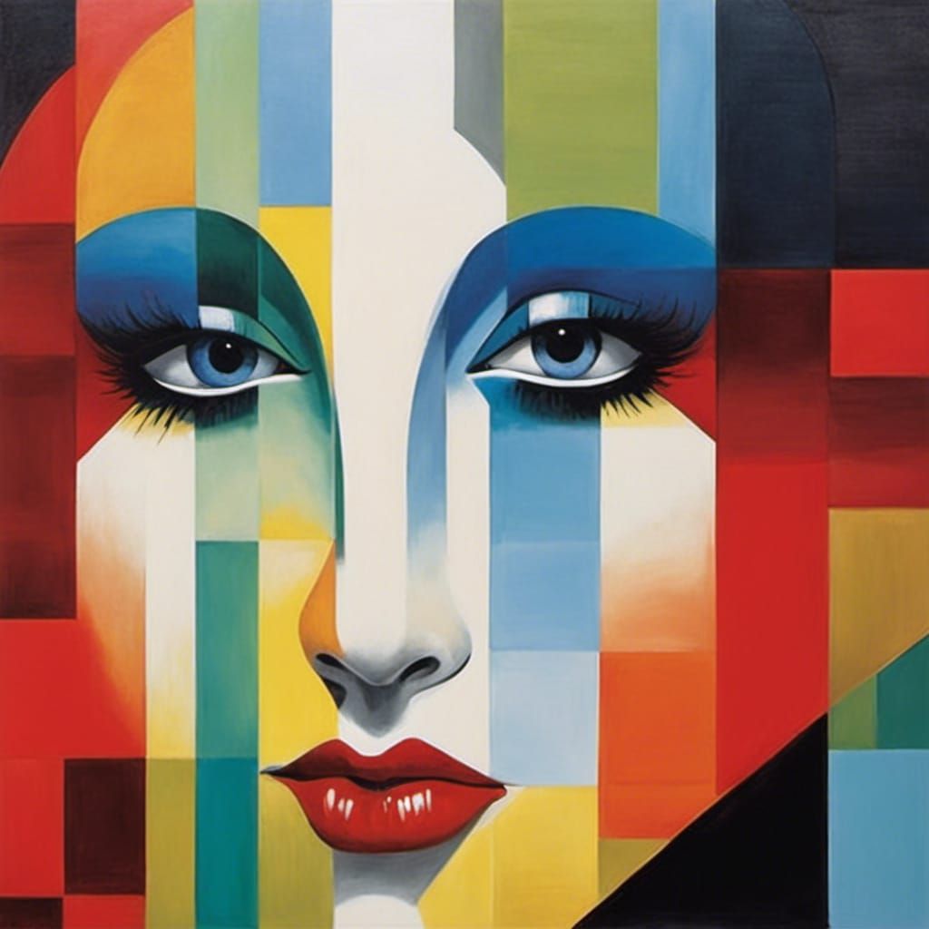 Pensive Woman Gazing Out Window, Abstract Expressionism