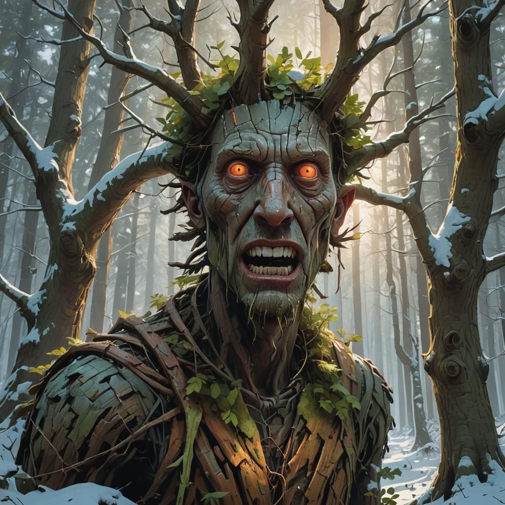 Animal Hybrid in a Whimsical Forest