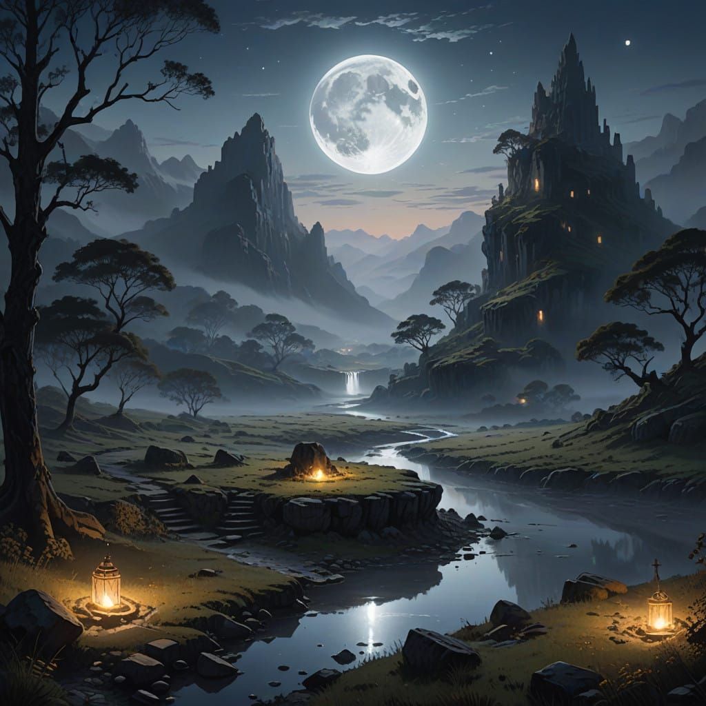 Ethereal Moonlit Relic in a Silver Vale