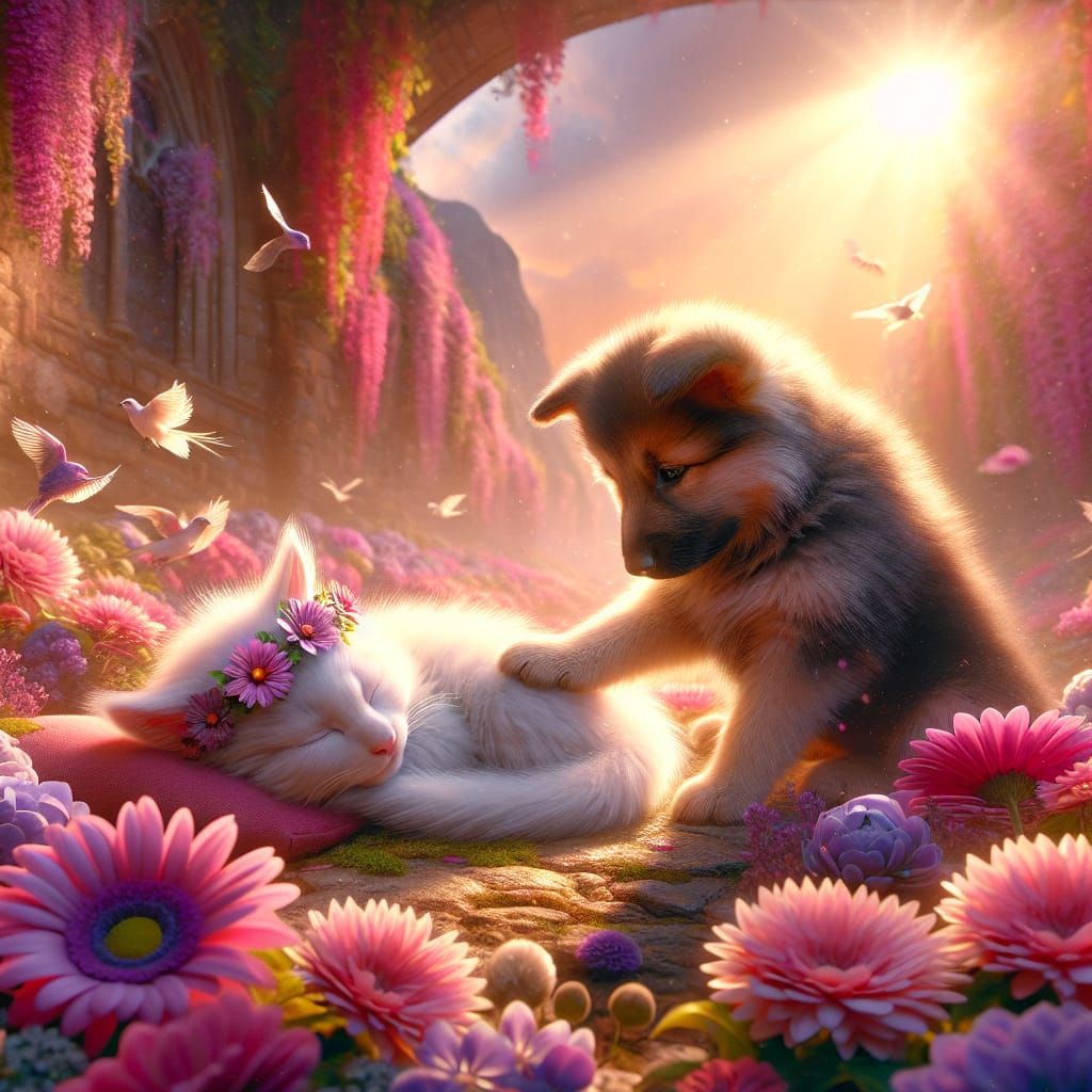 Whimsical Morning Awakening in Fantasy Land