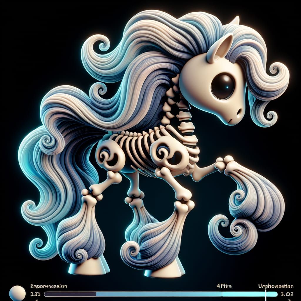 Cartoon Skeletal Pony with Misty Mane