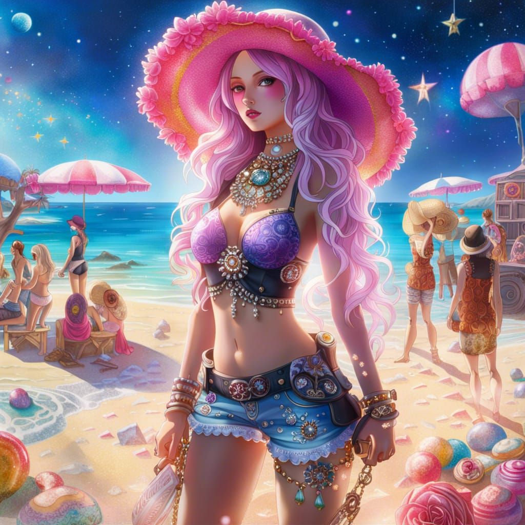 Jewelry Bonney Rococo Gothic Portrait on Milky Way Beach