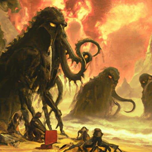 Cthulhu Gods Relax as World Ends in Fire