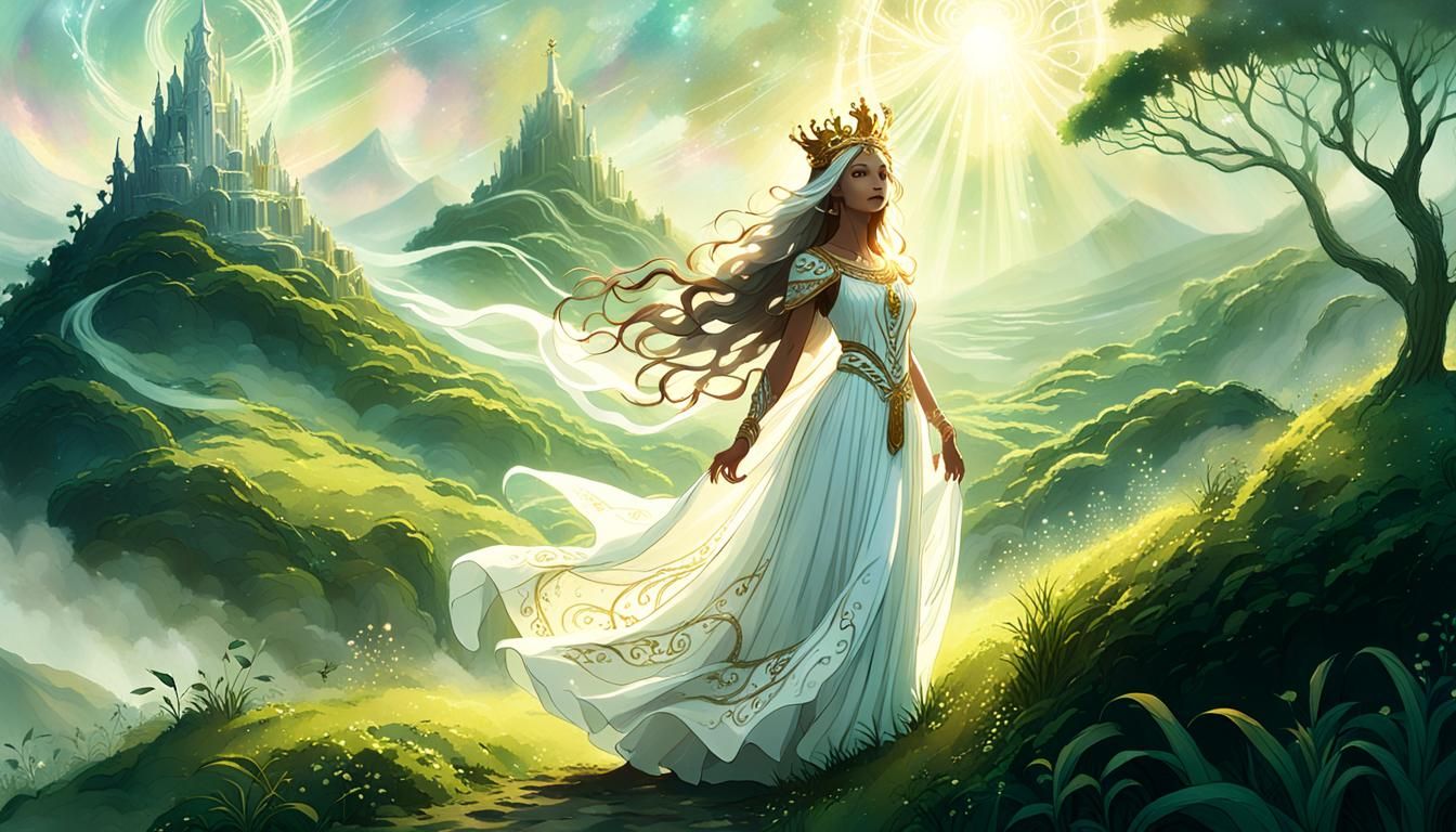 Gaia Goddess Concept Art in Ethereal Light