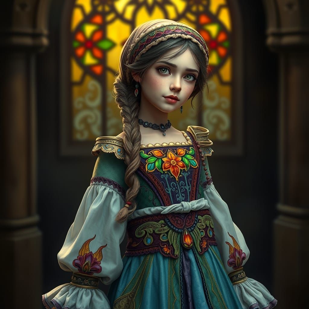 Princess in Stained Glass Regalia