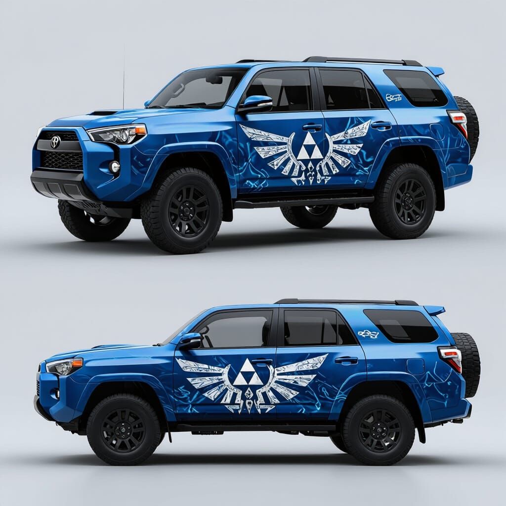 Zelda Themed 4Runner Wrap in Black and White