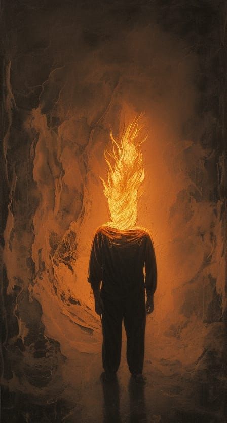Man Ablaze: Photorealistic Digital Art