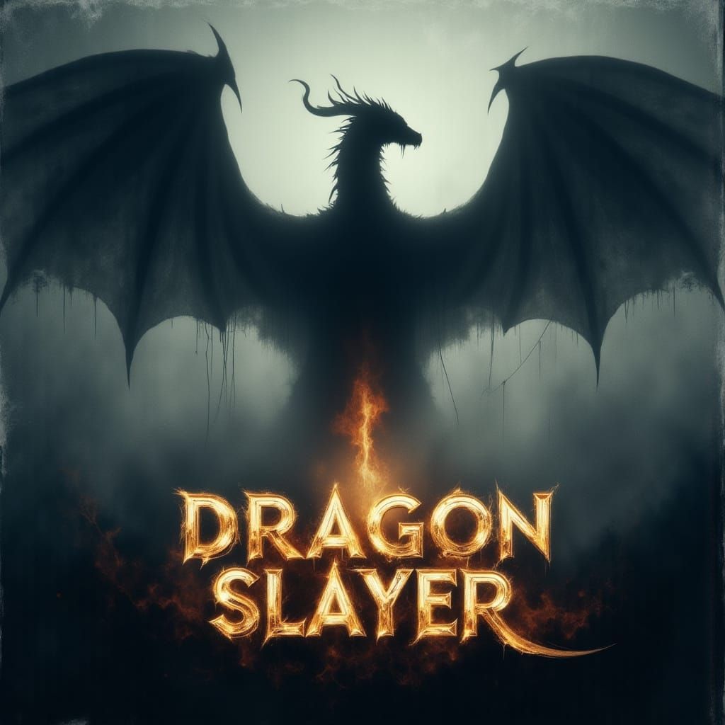 Epic Dragon Silhouette in Dramatic Painterly Style