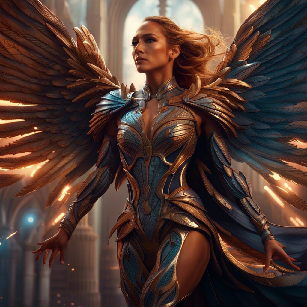 Jennifer Lopez as Angel: Detailed Matte Painting