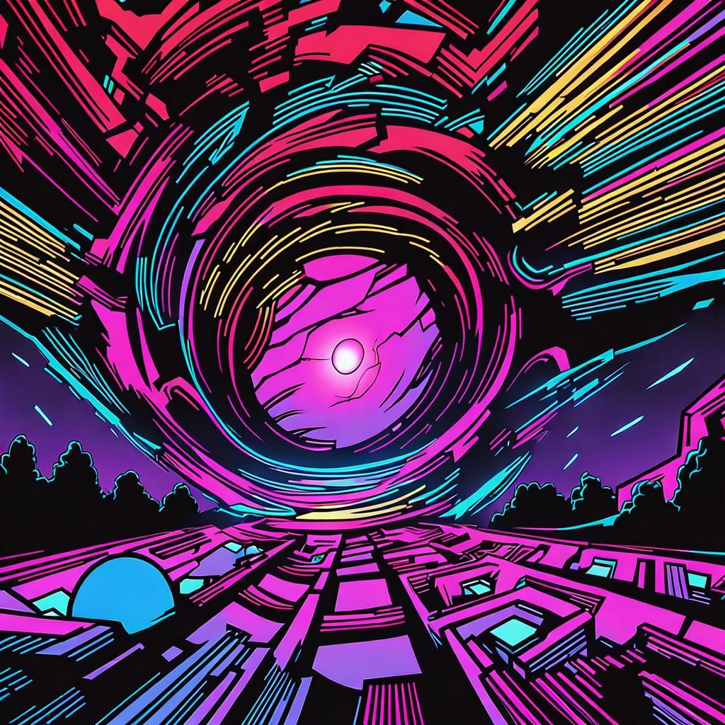 Ouroboros Encircling Egg in Graphic Novel Style