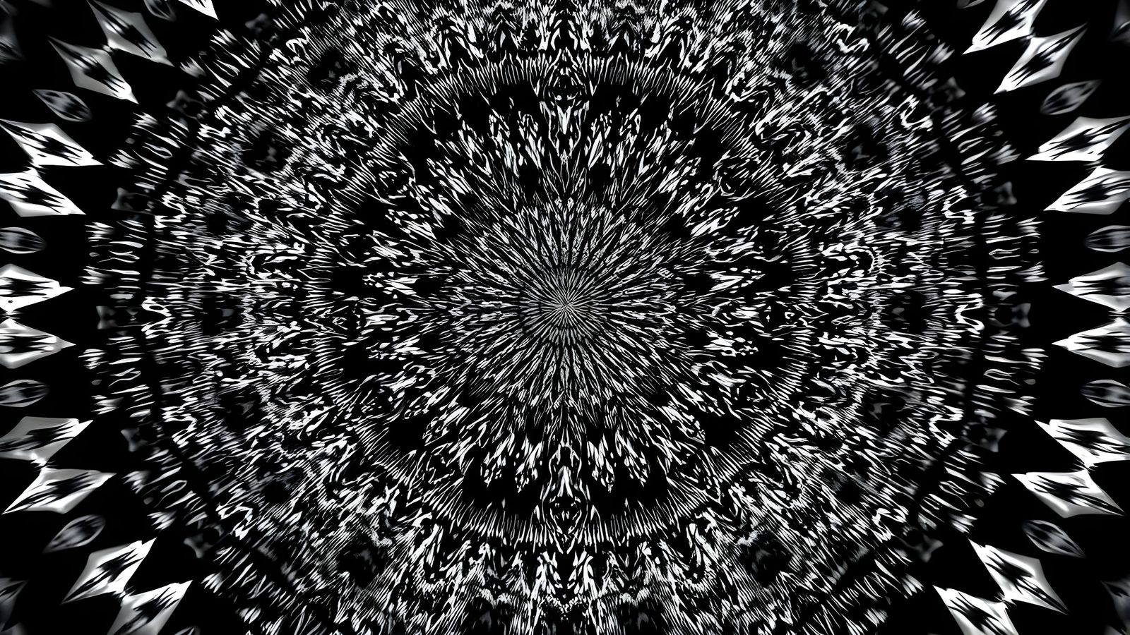 Fractal Ouroborean Vortex in Black and White
