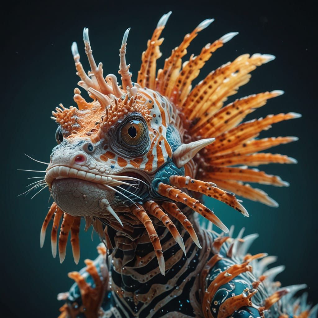 Majestic Murex Jaguar-Lionfish in Iridescent Hues
