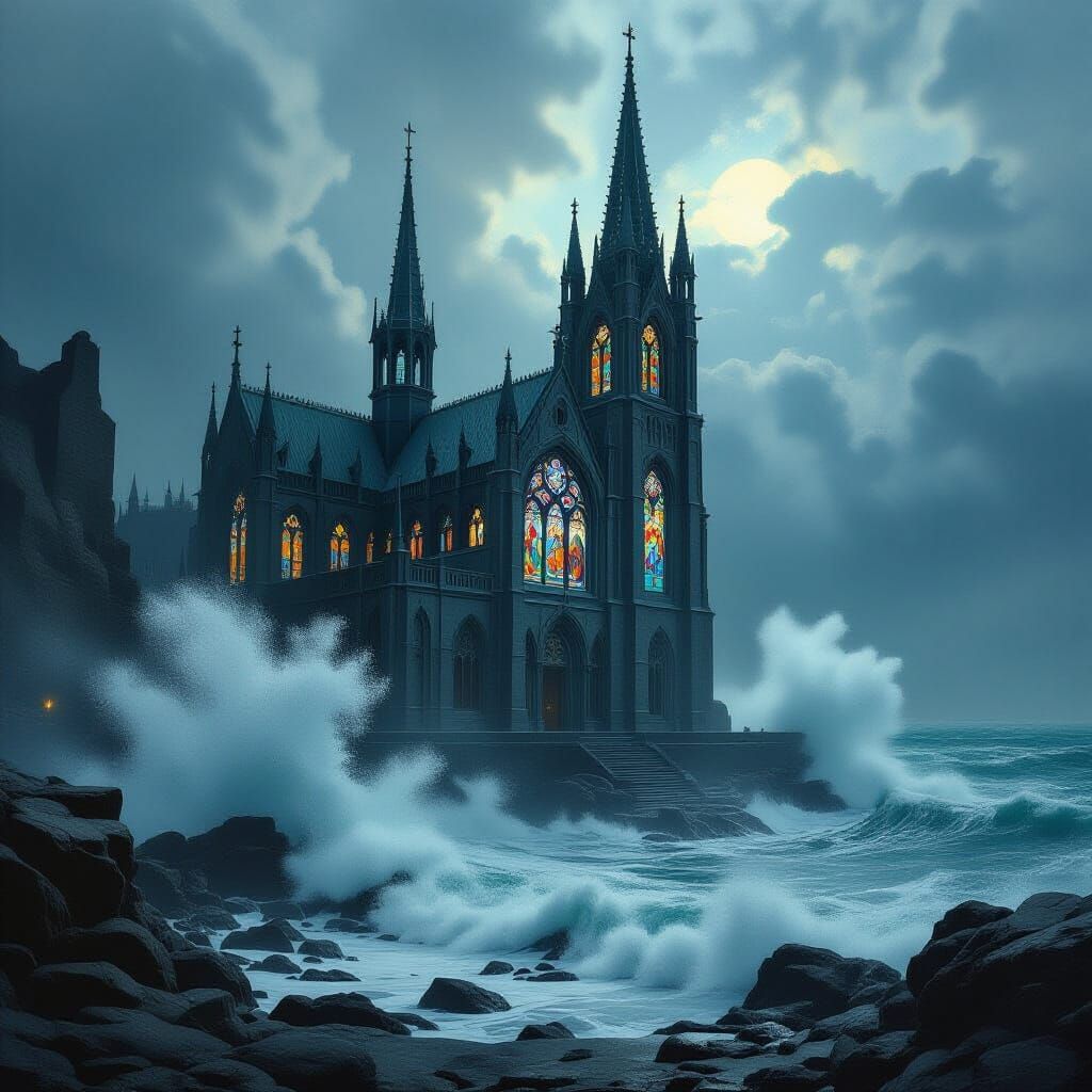 Coastal Cathedral in Romantic Style