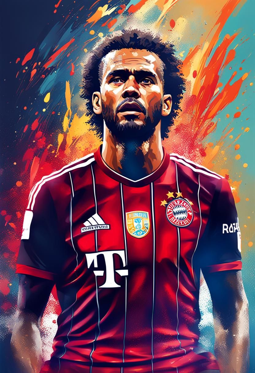 Hyperrealistic Bayern Munich Portrait in Splash Art Style