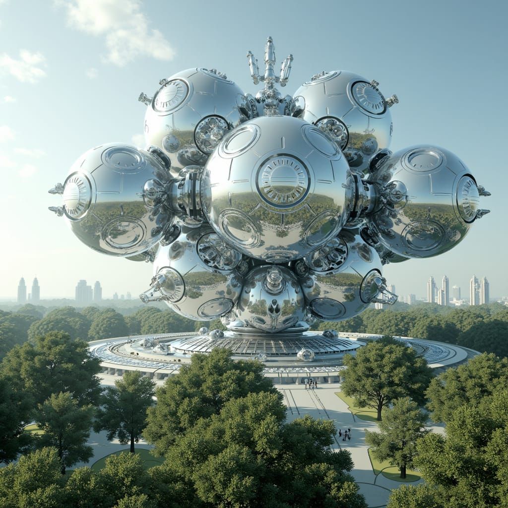 Surreal Eco-Futuristic Cityscape in Solarpunk Style