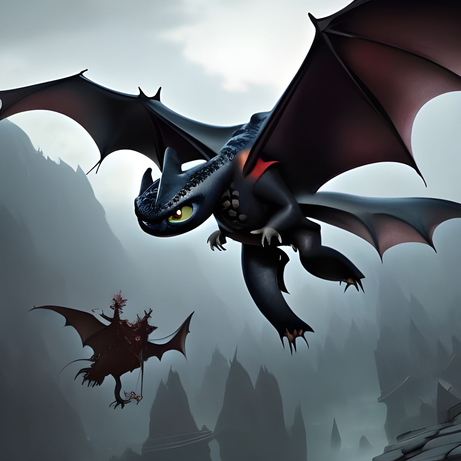Toothless: Dark Fantasy Concept Art in 8K