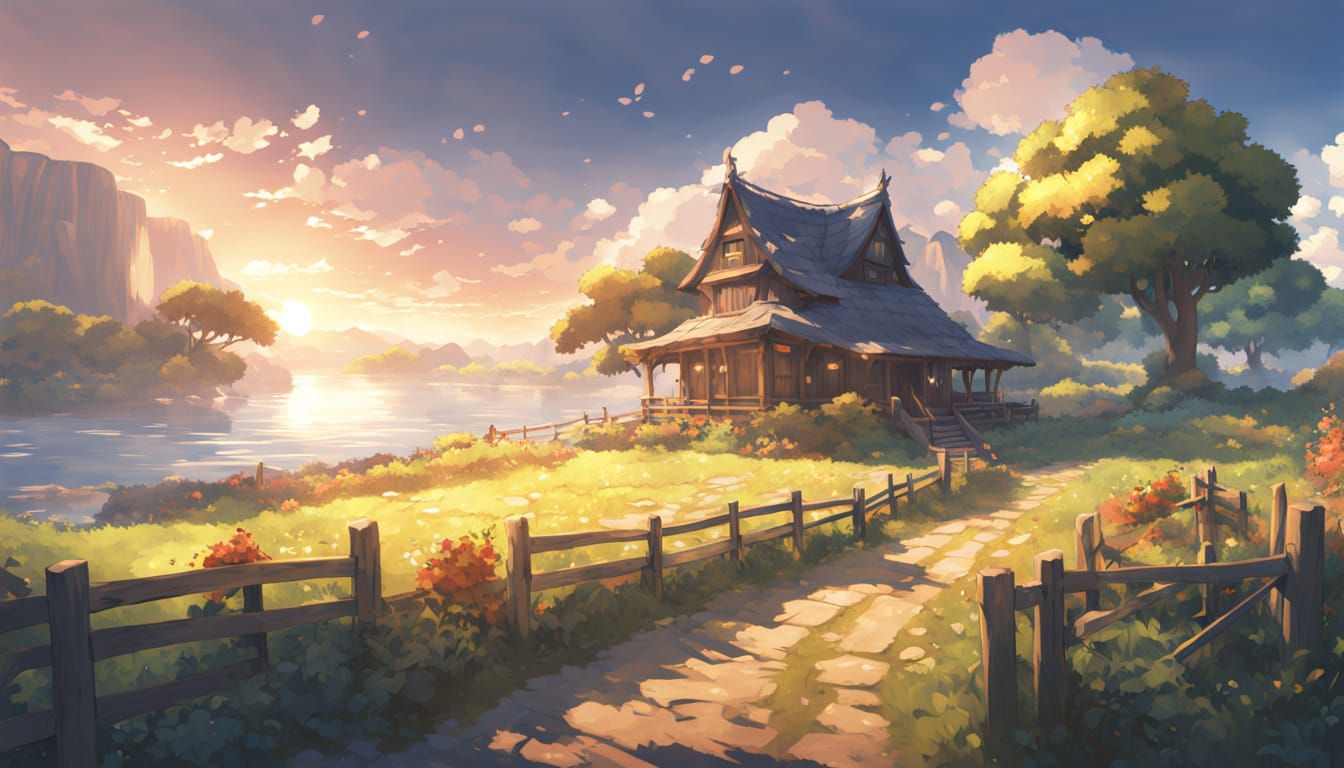 Seaside Farm Harvest: 3D Anime Art