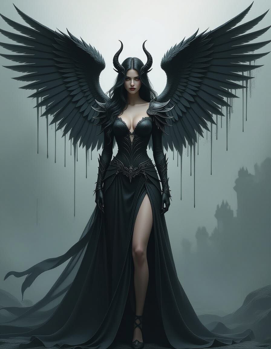 Dark Winged Angel of Horror and Evil