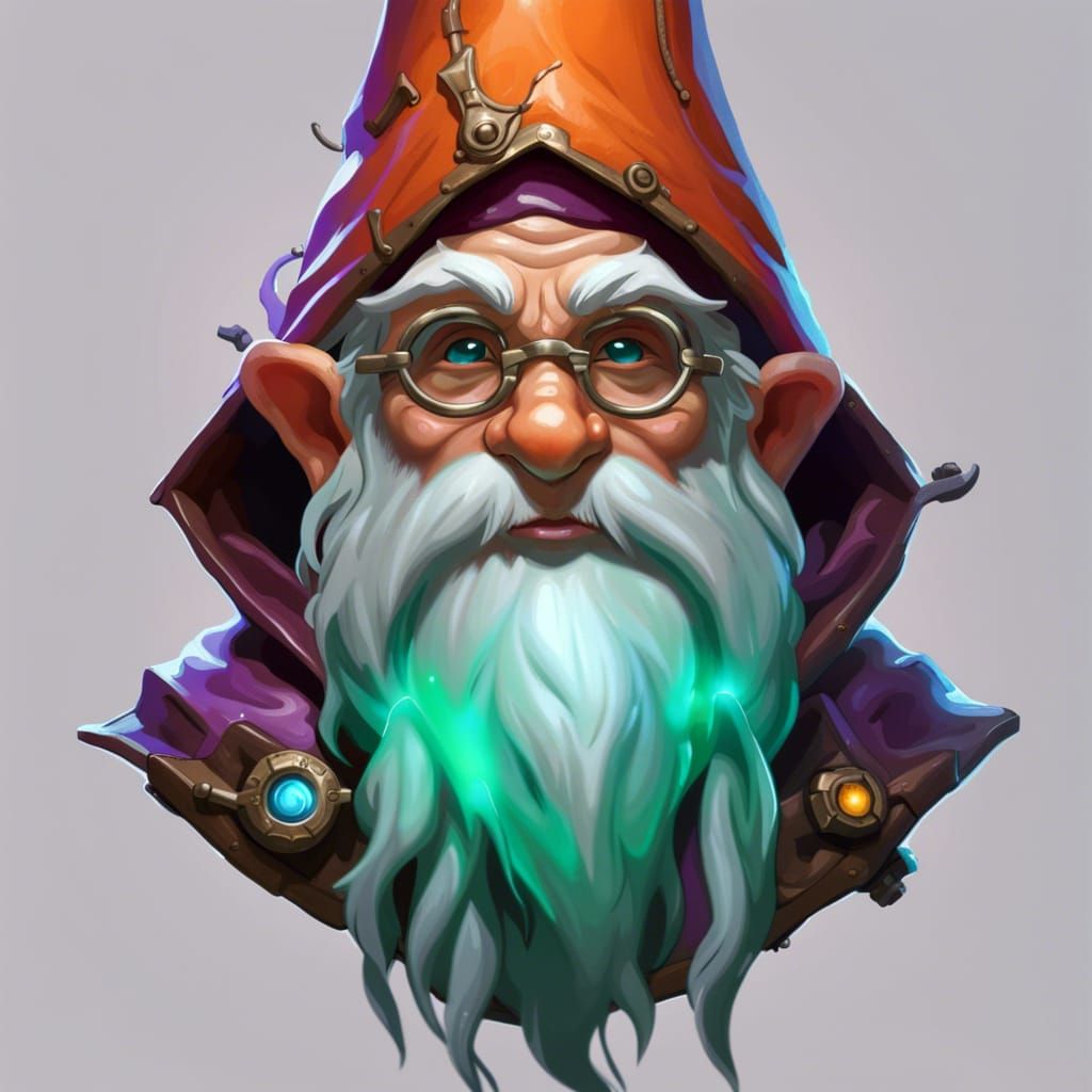 Gnome Wizard with Magic Portals: Hyperrealistic Art
