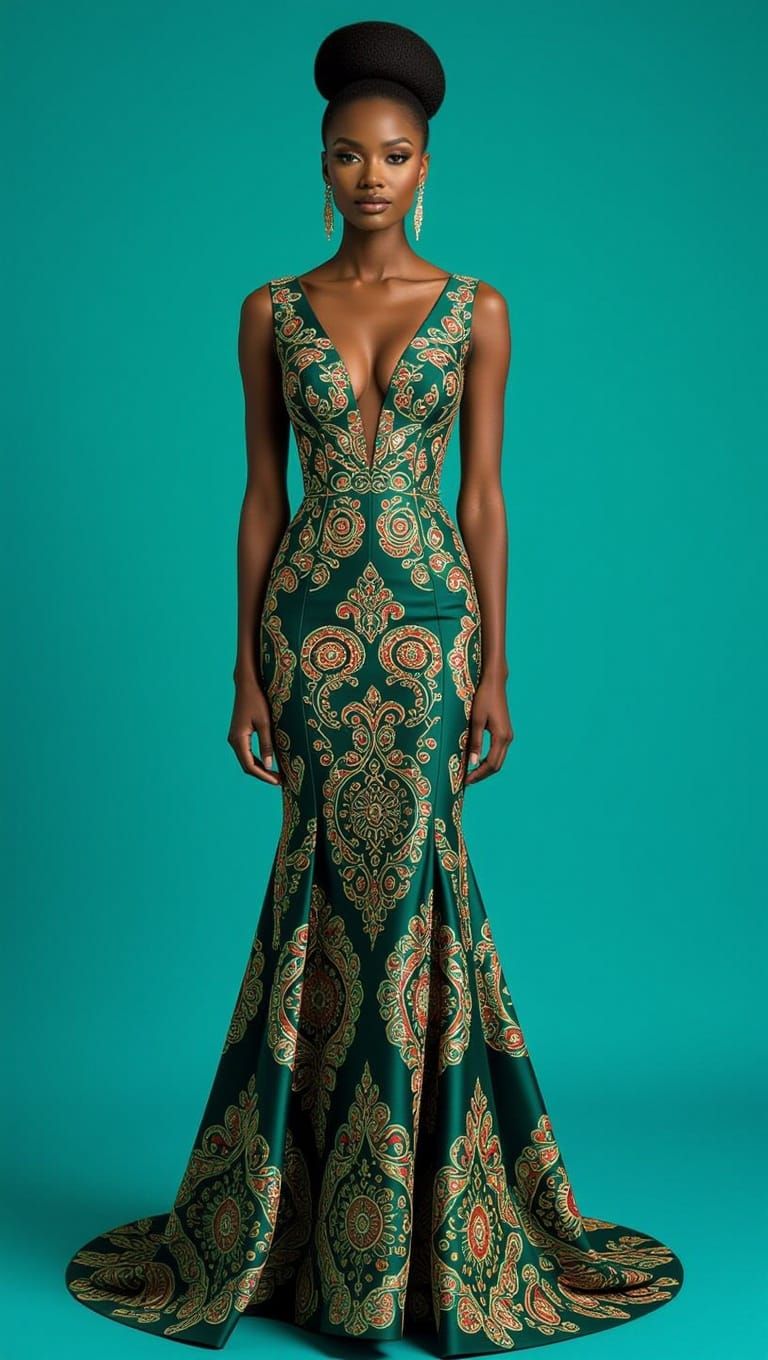 Elegant Couture Portrait in Amy Sherald Style