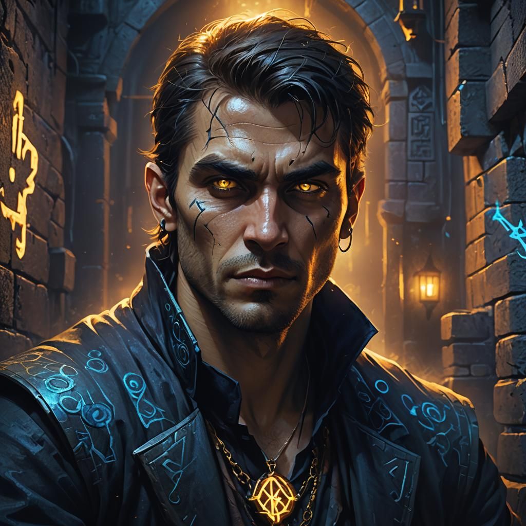 Energy Vampire Portrait in a Mystical Alley