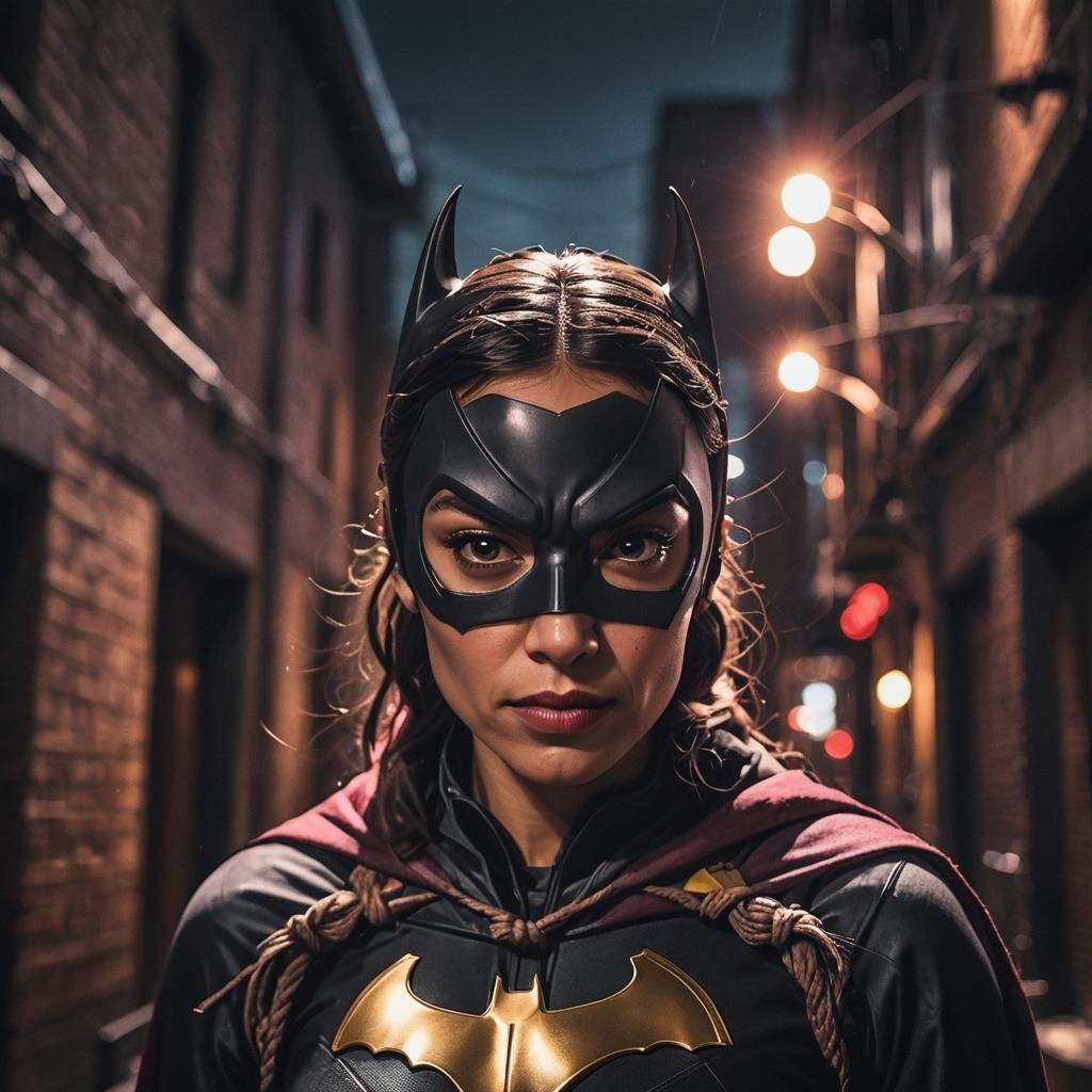 Batgirl in Noir Alley: A Cinematic Comic Scene