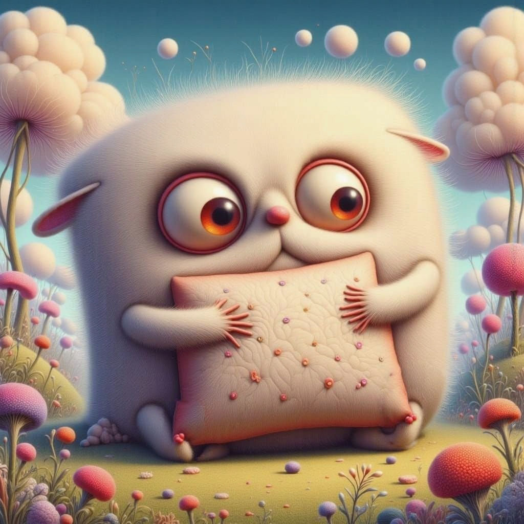 Fluffy Pillow Monster Hugs Small Pillow, Storybook Style