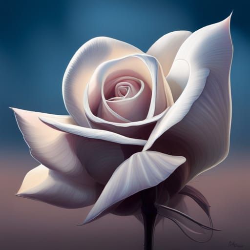 Hyperrealistic White Rose in Splash Art Style