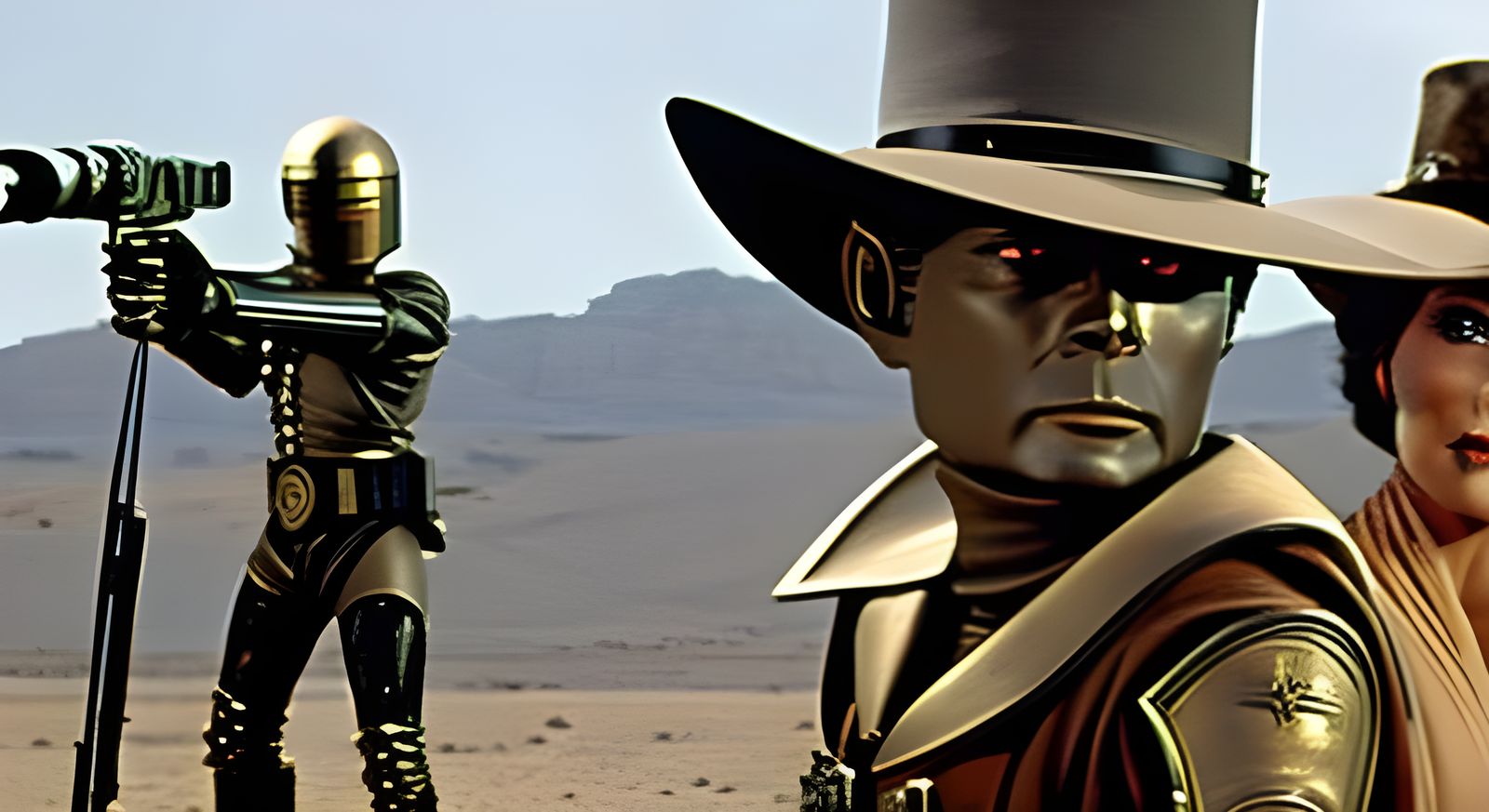 Steampunk Aliens Duel in Spaghetti Western Style