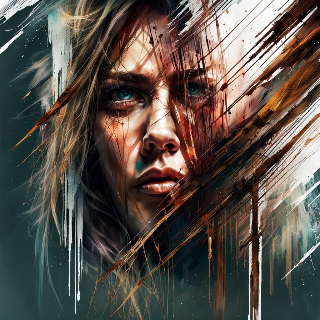 Emotional Double Exposure Portrait in 8K Resolution