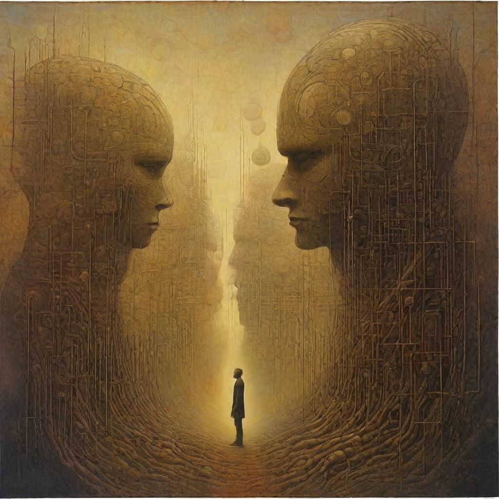 Cyberpunk Tapestry in Beksinski Style