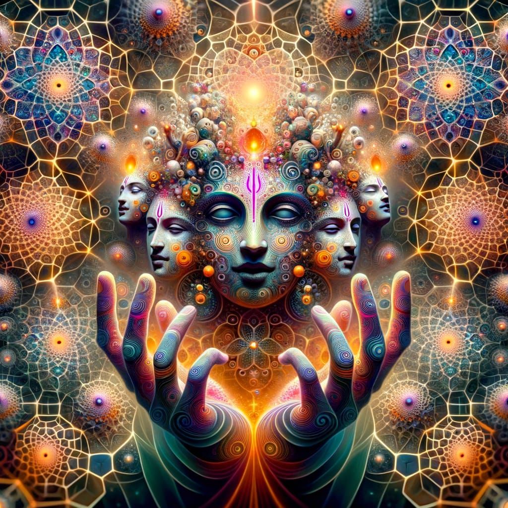 Ethereal Krishna: Fractal Patterns and Spiritual Awakening