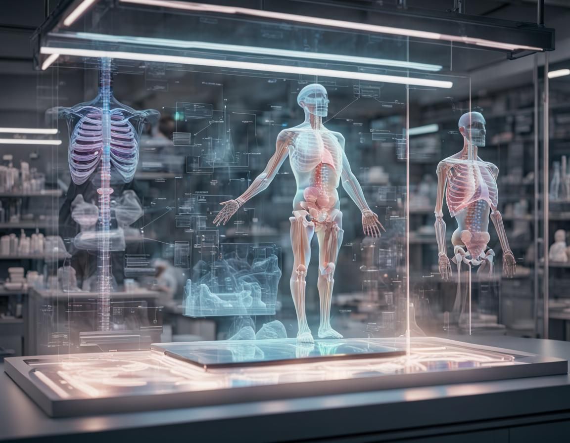 Holographic Anatomy Projection with Volumetric Lighting