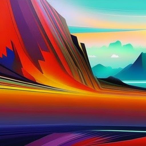 Abstract Landscape in Matte Painting Technique