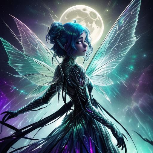 Bioluminescent Fairy in Celestial Dreamscape