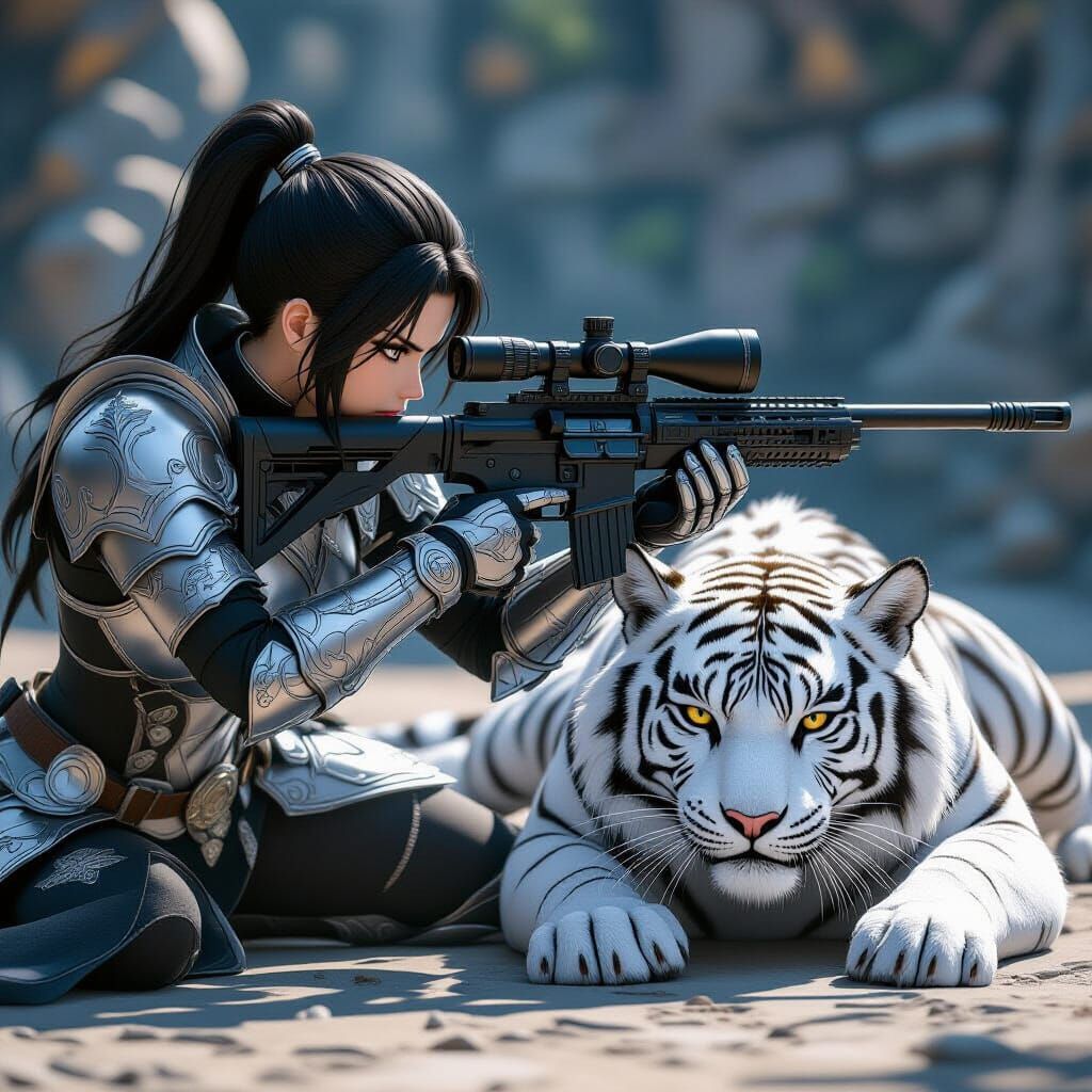 Female Warrior and White Tiger Sniper Team