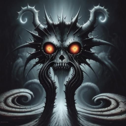 Creepy Faceless Figure in Gothic Metal Style