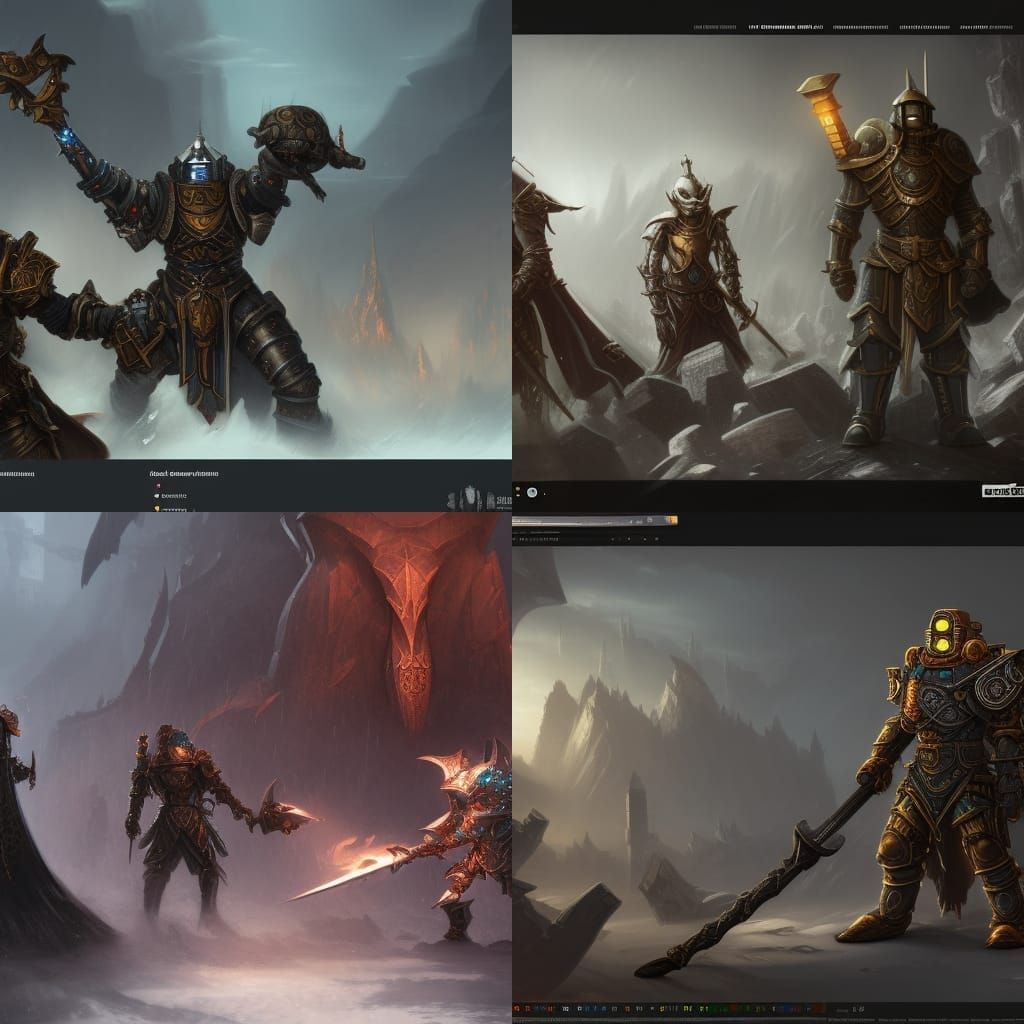 Warforged Paladin with Hammer and Shield: Fantasy Art